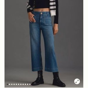Anthropologie Collette High Rise Wide Leg Cropped Denim Pant 26